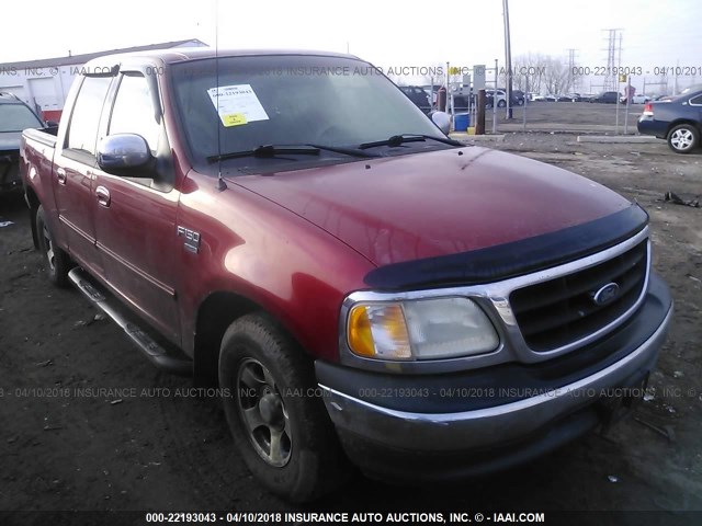 1FTRW07L41KB66114 - 2001 FORD F150 SUPERCREW MAROON photo 1