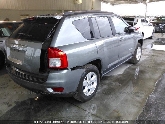 1C4NJCBA3DD216613 - 2013 JEEP COMPASS SPORT GRAY photo 4