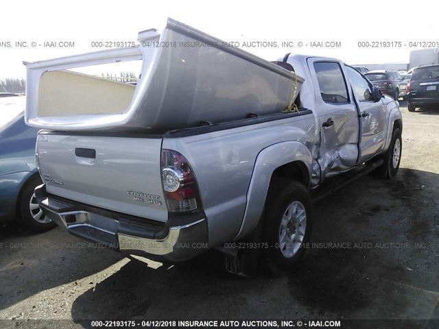 5TFJU4GN2CX022014 - 2012 TOYOTA TACOMA DOUBLE CAB PRERUNNER SILVER photo 4