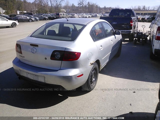 JM1BK12F341150355 - 2004 MAZDA 3 I SILVER photo 4