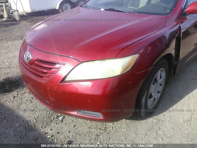 4T1BE46K67U034579 - 2007 TOYOTA CAMRY NEW GENERAT CE/LE/XLE/SE RED photo 6
