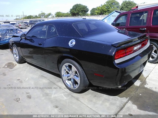 2C3CDYAG4DH648944 - 2013 DODGE CHALLENGER SXT BLACK photo 3