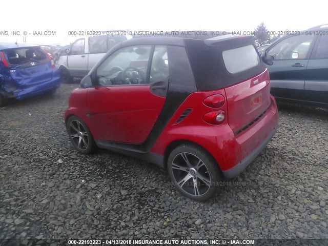 WMEEK31X29K241297 - 2009 SMART FORTWO PASSION RED photo 3
