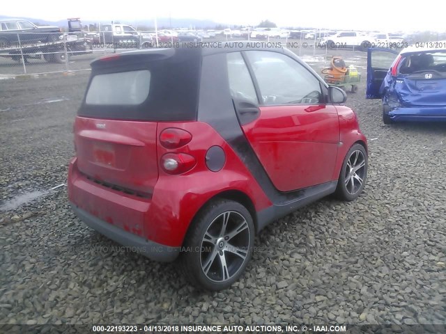 WMEEK31X29K241297 - 2009 SMART FORTWO PASSION RED photo 4