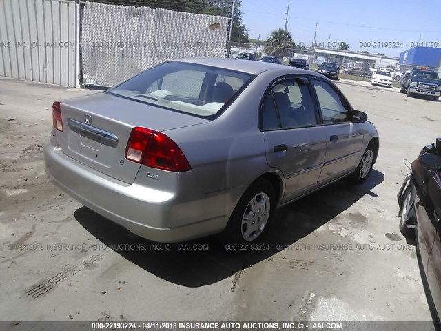 1HGES16541L003574 - 2001 HONDA CIVIC LX GOLD photo 4