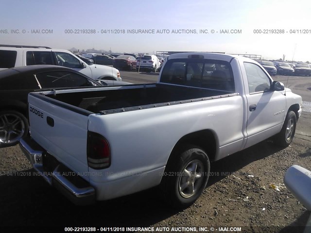 1B7FL26X2YS668884 - 2000 DODGE DAKOTA WHITE photo 4