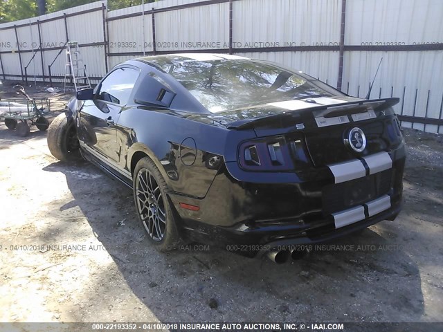 1ZVBP8JZ8D5264038 - 2013 FORD MUSTANG SHELBY GT500 BLACK photo 3