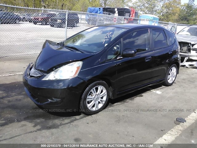 JHMGE8H48AC018959 - 2010 HONDA FIT SPORT BLACK photo 2