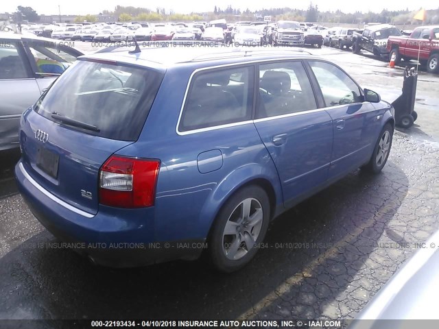 WAUVT68E83A254079 - 2003 AUDI A4 3.0 AVANT QUATTRO BLUE photo 4