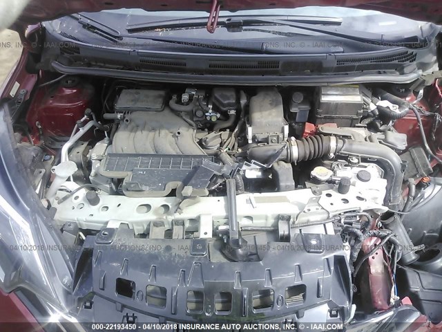 3N1CE2CP1HL360088 - 2017 NISSAN VERSA NOTE S/S PLUS/SV/SL/SR RED photo 10