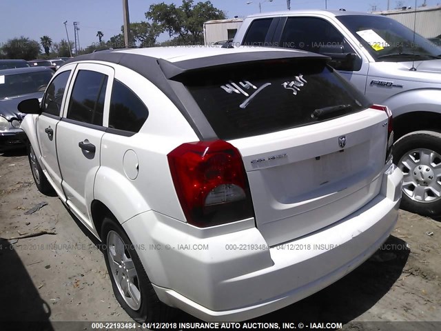 1B3HB48B98D720588 - 2008 DODGE CALIBER SXT WHITE photo 3