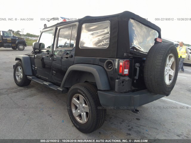 1C4BJWDG1EL295017 - 2014 JEEP WRANGLER UNLIMITE SPORT BLACK photo 3