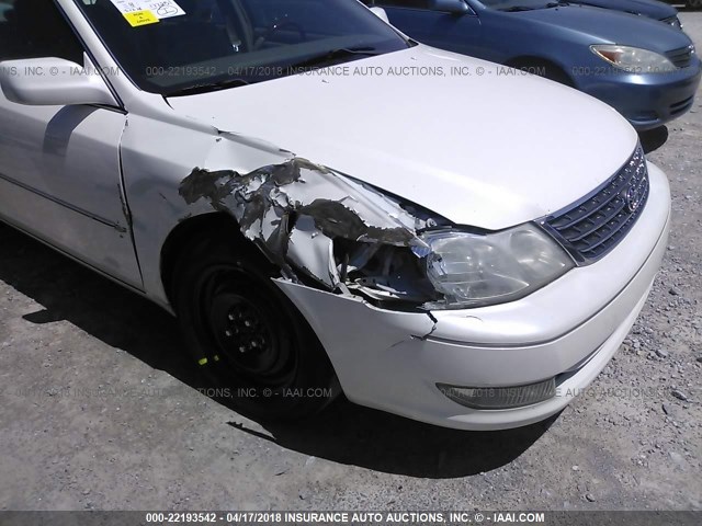 4T1BF28BX3U283282 - 2003 TOYOTA AVALON XL/XLS WHITE photo 6