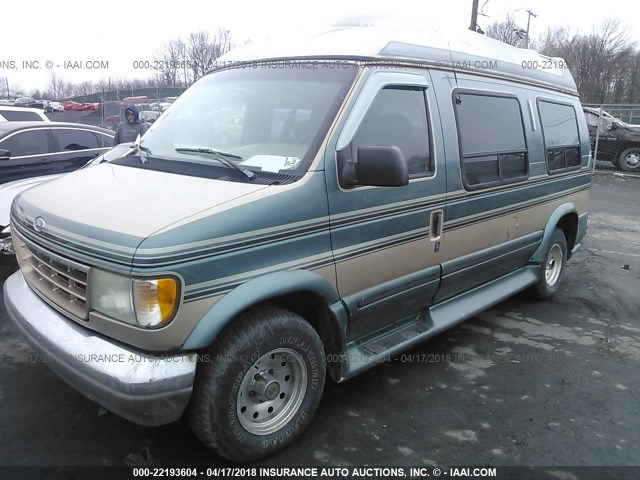 1FDEE14HXTHA70846 - 1996 FORD ECONOLINE E150 VAN GREEN photo 2