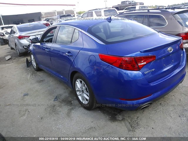 KNAGM4A74B5054703 - 2011 KIA OPTIMA LX 蓝色 照片 3