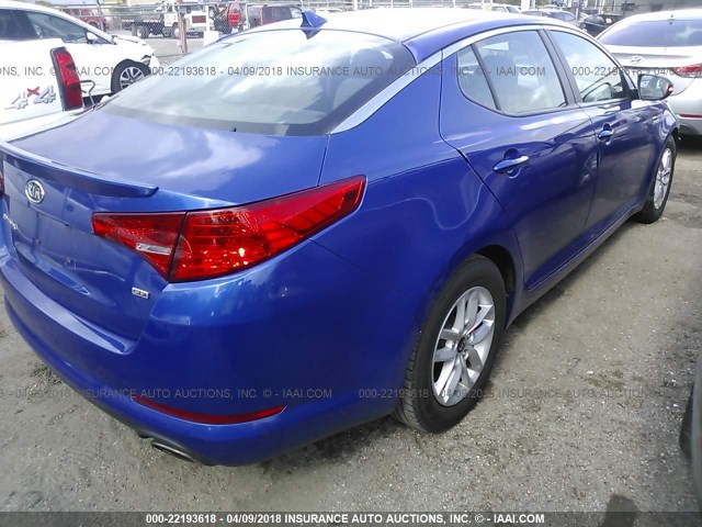 KNAGM4A74B5054703 - 2011 KIA OPTIMA LX 蓝色 照片 4