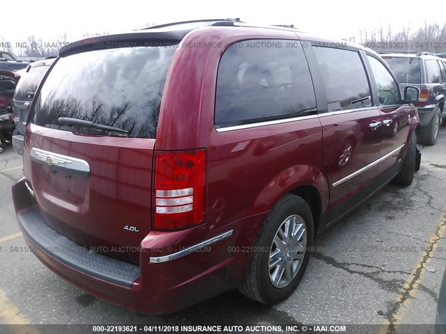 2A8HR64X28R826944 - 2008 CHRYSLER TOWN & COUNTRY LIMITED RED photo 4