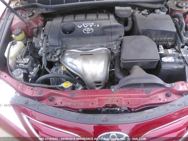 4T4BF3EK8AR015392 - 2010 TOYOTA CAMRY SE/LE/XLE RED photo 10