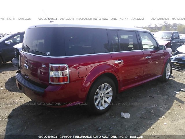 2FMGK5CC4ABA47197 - 2010 FORD FLEX SEL RED photo 4