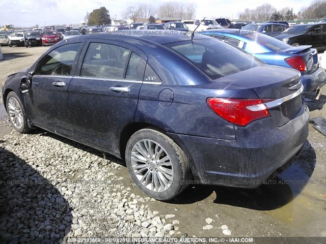 1C3CCBCG2DN553156 - 2013 CHRYSLER 200 LIMITED Dark Blue photo 3