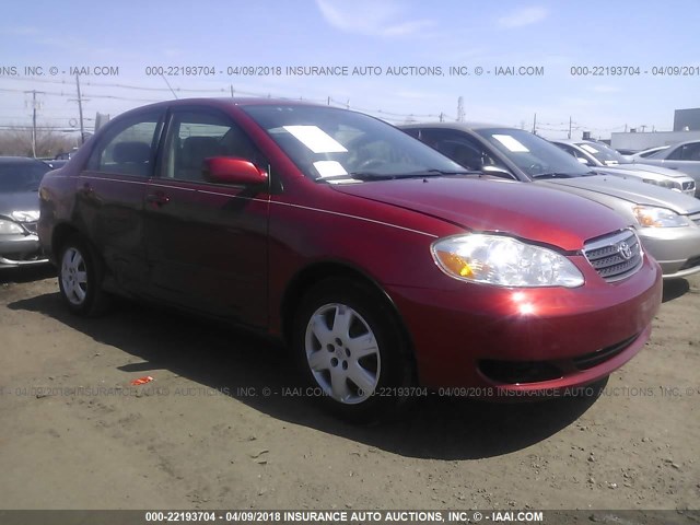 2T1BR32E48C870912 - 2008 TOYOTA COROLLA CE/LE/S RED photo 1