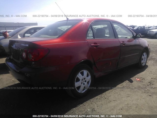 2T1BR32E48C870912 - 2008 TOYOTA COROLLA CE/LE/S RED photo 4