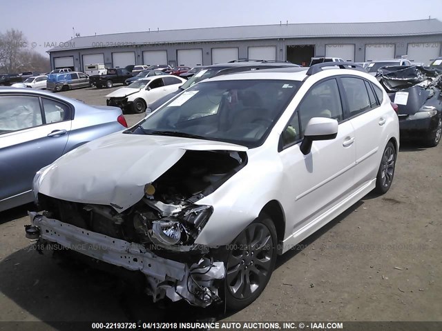 JF1GPAS65E8309737 - 2014 SUBARU IMPREZA SPORT LIMITED WHITE photo 2