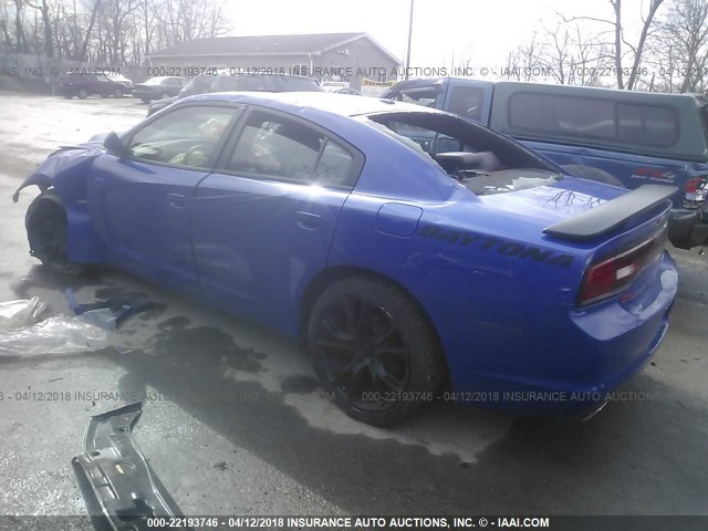 2C3CDXCTXDH717592 - 2013 DODGE CHARGER R/T BLUE photo 3