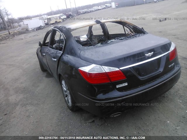 KMHGC46E69U016365 - 2009 HYUNDAI GENESIS 3.8L BLACK photo 3