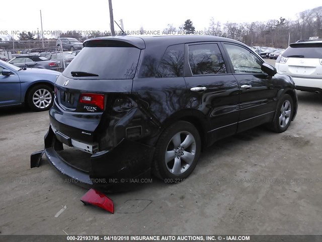 5J8TB18587A020354 - 2007 ACURA RDX TECHNOLOGY BLACK photo 4