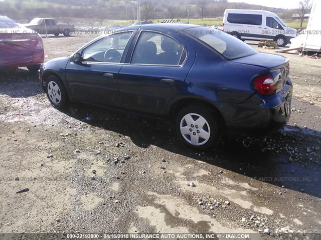 1B3ES26C73D150344 - 2003 DODGE NEON SE BLUE photo 3