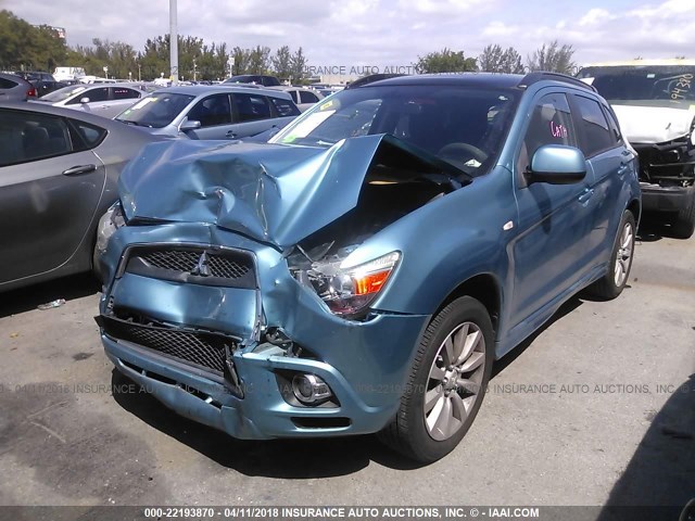 JA4AP4AU5BZ022058 - 2011 MITSUBISHI OUTLANDER SPORT SE BLUE photo 2