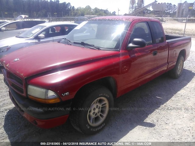 1B7GL22X8XS118050 - 1999 DODGE DAKOTA RED photo 2