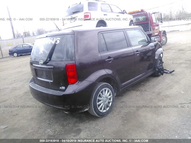 JTLKE50E281022160 - 2008 TOYOTA SCION XB BURGUNDY photo 4