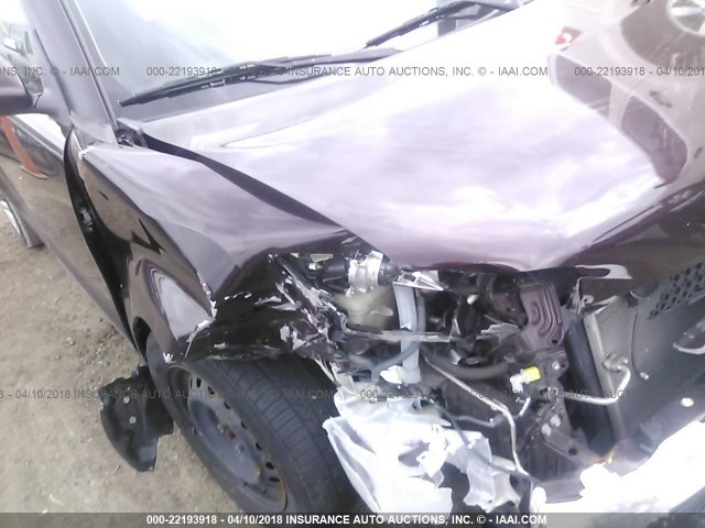 JTLKE50E281022160 - 2008 TOYOTA SCION XB BURGUNDY photo 6