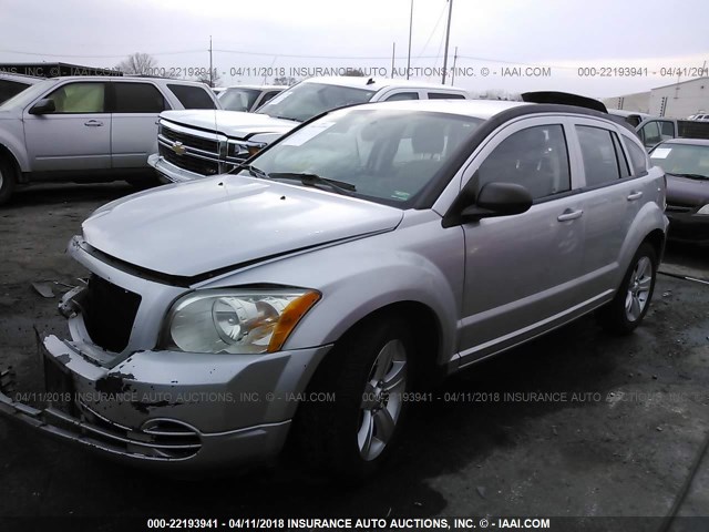 1B3CB4HA9AD607960 - 2010 DODGE CALIBER SXT SILVER photo 2