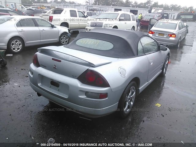 4A3AE55H41E001588 - 2001 MITSUBISHI ECLIPSE SPYDER GT SILVER photo 4