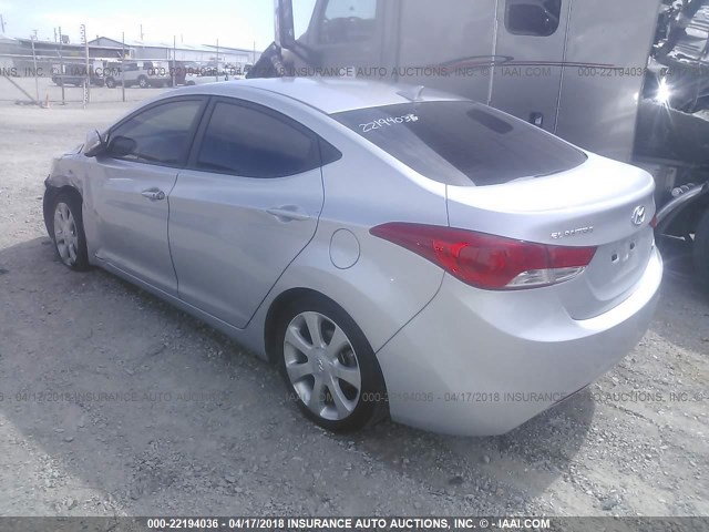 5NPDH4AE2CH105898 - 2012 HYUNDAI ELANTRA GLS/LIMITED SILVER photo 3