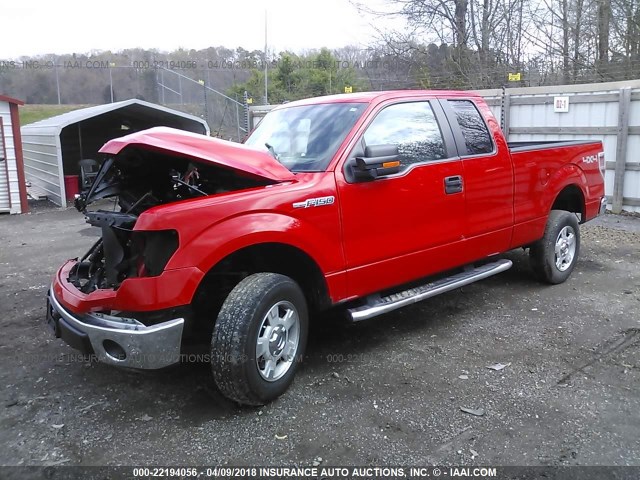 1FTFX1EFXCFC32258 - 2012 FORD F150 SUPER CAB RED photo 2