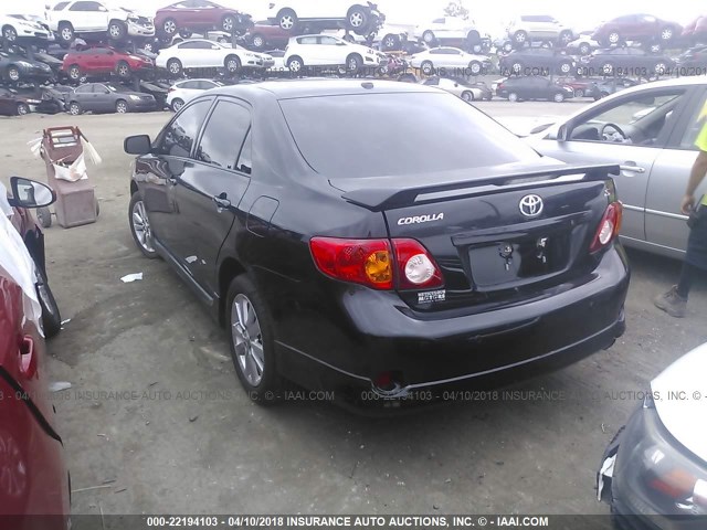 1NXBU40E39Z039103 - 2009 TOYOTA COROLLA S/LE/XLE BLACK photo 3