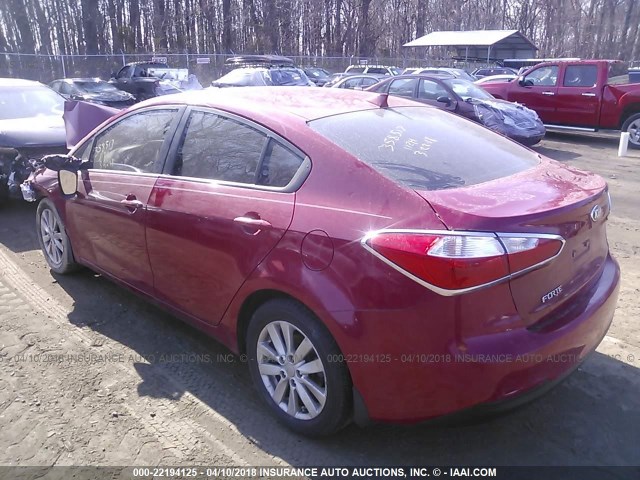 KNAFX4A68E5048157 - 2014 KIA FORTE LX RED photo 3