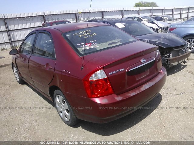 KNAFE121665282063 - 2006 KIA NEW SPECTRA LX/EX BURGUNDY photo 3