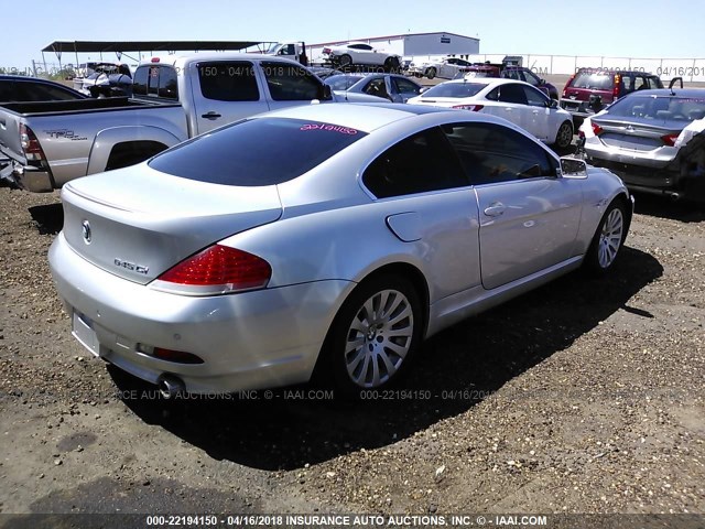 WBAEH73485B192623 - 2005 BMW 645 CI AUTOMATIC SILVER photo 4