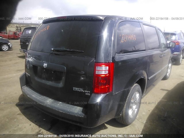 2D4RN4DE3AR302138 - 2010 DODGE GRAND CARAVAN SE BLACK photo 4