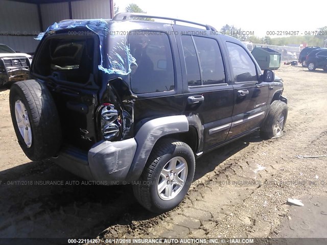 1J4GL48K82W263785 - 2002 JEEP LIBERTY SPORT BLACK photo 4