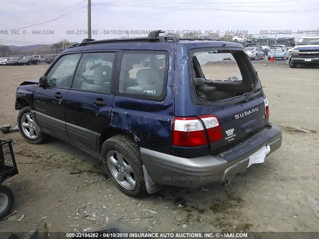 JF1SF65512H749950 - 2002 SUBARU FORESTER S BLUE photo 3