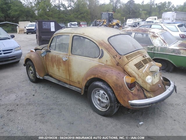 1332929912 - 1973 VOLKSWAGEN SUPER BEETLE 2 DR CONV  YELLOW photo 3