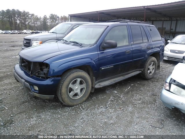 1GNDT13S132266140 - 2003 CHEVROLET TRAILBLAZER  Dark Blue photo 2