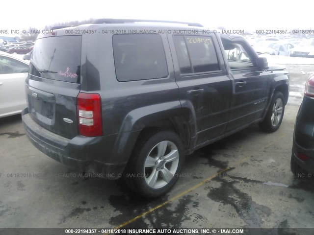 1C4NJRFB9ED762775 - 2014 JEEP PATRIOT LATITUDE GRAY photo 4