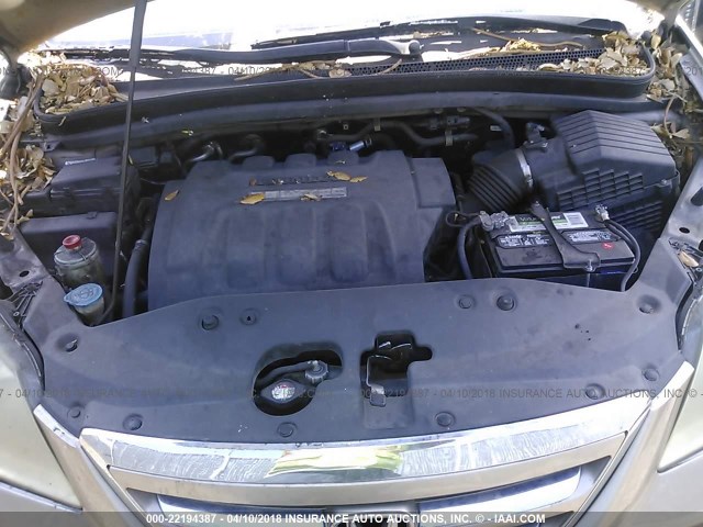 5FNRL38667B441023 - 2007 HONDA ODYSSEY EXL ოქროსფერი ფოტო 10